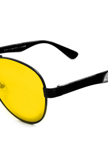 East Village Metal Frame 'caine' Aviator Sunglasses In Matt Black East Village